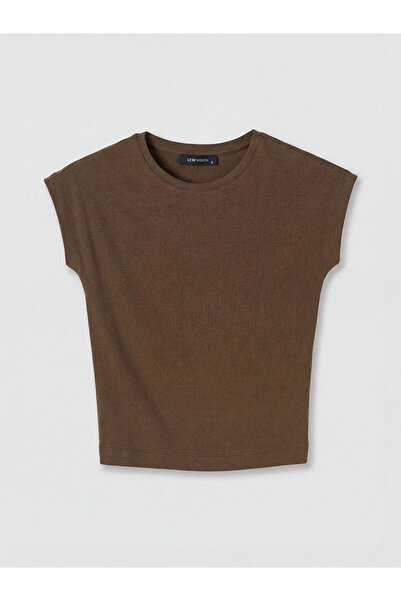 LC Waikiki Γυναικείο Crop Top LCW Vision Crew Neck