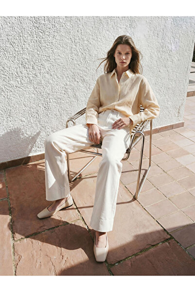 LC Waikiki NEVAVM Farkıyla LCW Modest Ecru Ψηλόμεσο Γυναικείο Τζιν Παντελόνι ...