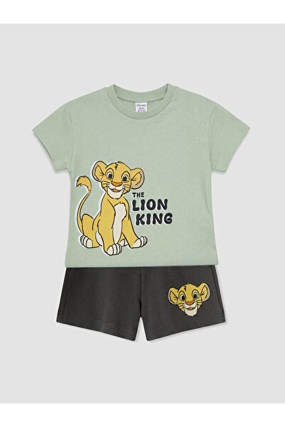 LC Waikiki طقم تي شيرت وشورت للأولاد مطبوع عليه King Lion من LCW baby