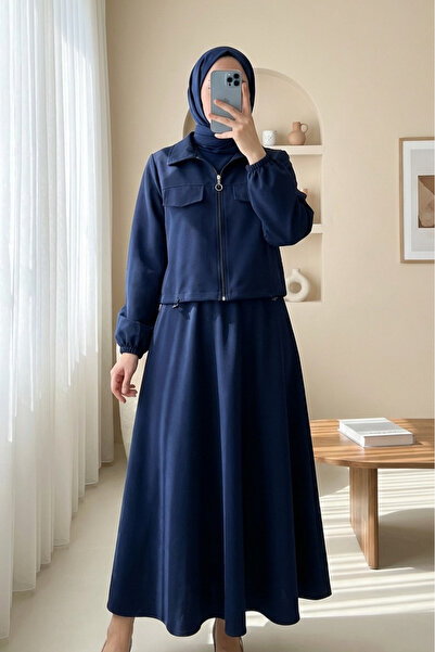 Modamorfo Σετ δύο τεμαχίων Dabıl με φερμουάρ μπροστά, ελαστική μέση και μανίκ...