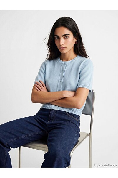 LC Waikiki Γυναικεία πλεκτή ζακέτα LCW Vision Crew Neck