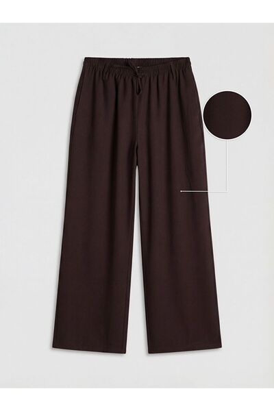 LC Waikiki Lcwaikiki Classic Elastic Waist Wide Leg Women's Trousers