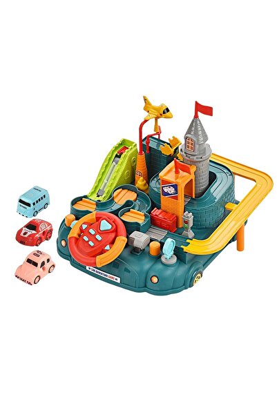 Toybox لعبة مسار سباق مع عجلة قيادة وصوت، ألعاب تعليمية لتنمية المهارات الحرك...