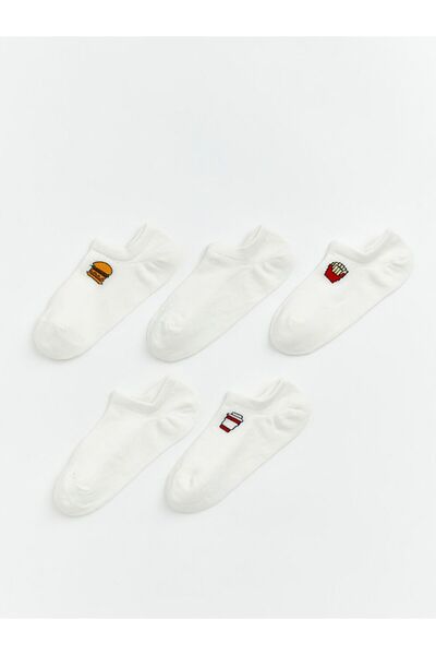 LC Waikiki Γυναικείες κάλτσες sneaker με σχέδια LCW DREAM, συσκευασία 5 τεμαχίων