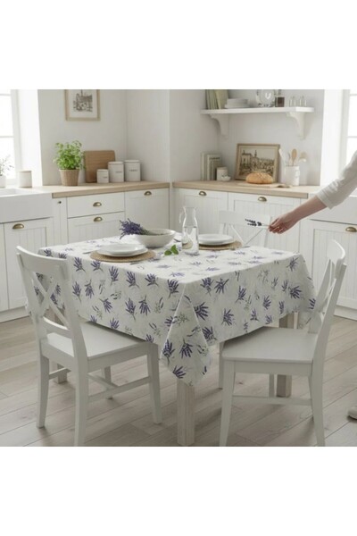 Lenjerii Deosebite Τραπεζομάντηλο με επίστρωση τεφλόν 160x320 εκ., λευκό με λ...