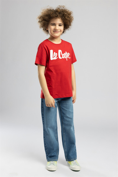 Lee Cooper Londonlogo Boy's Basic 100% βαμβακερό μπλουζάκι με στάμπα με λαιμό...