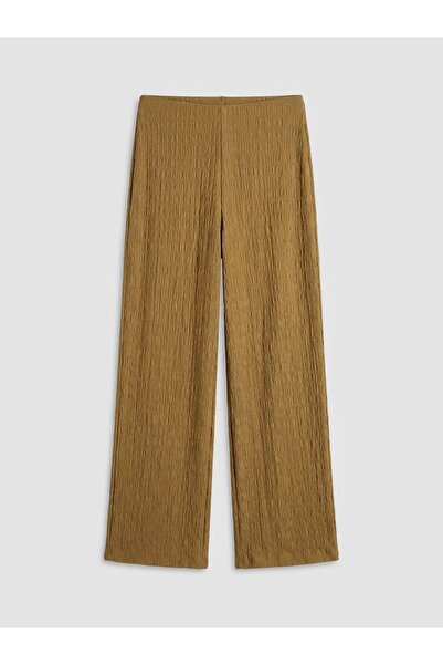 LC Waikiki LCWAIKIKI Classic Beli Lastikli Dokulu Kadın Pantolon