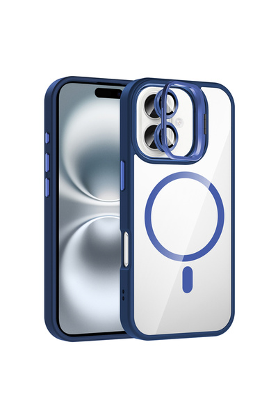 UnDePlus Apple iPhone 17 Kılıf Kamera Lens Hediyeli Standlı M-Safe Şarj Özell...