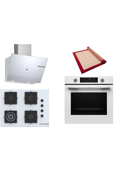 Bosch Beyaz Ankastre Set ( HUA736EV0T - POH7C2P31O - DWK67PJ20T ) Buhar Deste...