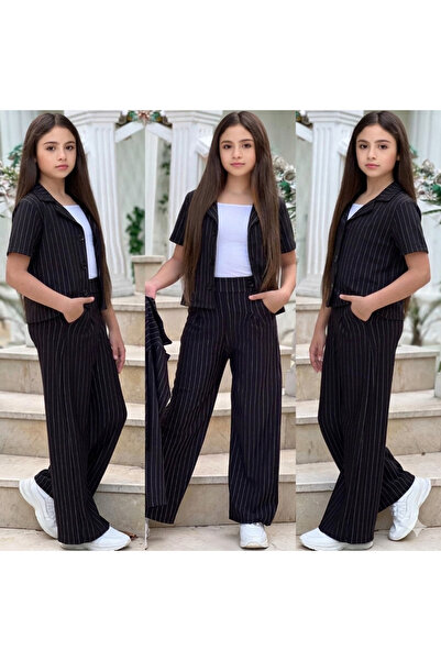 Ütk kids Spor tarzın şık hali genc kız ve cocuk takim palazzo pantolon+blazer...