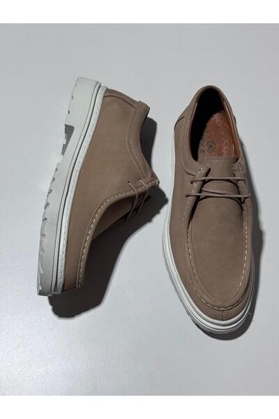 Greyybull Shoes Nubuck Beige Leather Men's Classic Shoes