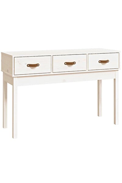 vidaxl Τραπέζι κονσόλα άσπρο 114x40x75 εκ. Μασίφ Ξύλο Πεύκου