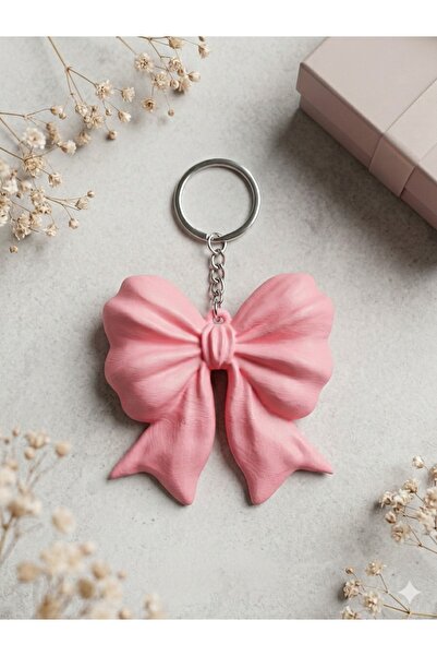 3D Tasarım Pembe Fiyonk Anahtarlık ve Çanta Aksesuarı - Özel Üretim Estetik Bag Charm