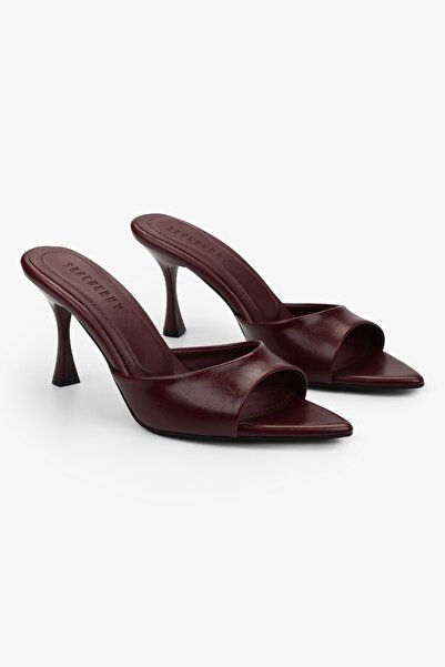 Shoeberry Γυναικείες παντόφλες με τακούνι Krista Burgundy Skin