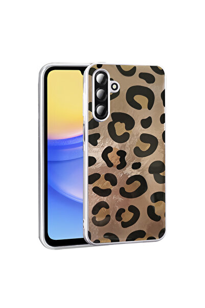 UnDePlus Samsung Galaxy A26 Kılıf Leopar Kurdele Ekose Desenli Mep Kapak