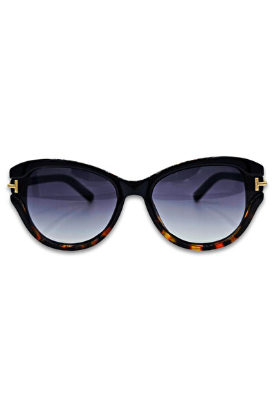 Matteo Ferari Γυναικεία γυαλιά ηλίου με animal print, μαύρα ντεγκραντέ, UV400