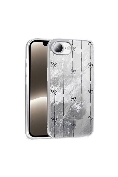 UnDePlus Apple iPhone 16E / 17E Kılıf Leopar Kurdele Ekose Desenli Mep Kapak