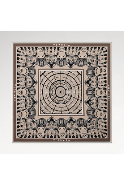 Vismara Mink Galleria Dome Patterned Twill Silk Scarf