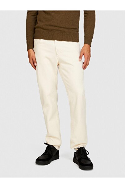 Sisley Στοκχόλμενο Ανδρικό Παντελόνι Τζιν Στενής Γραμμής Λευκό - 323A4OH2SE01P