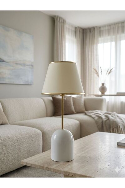 Emg DesiGn Kumaş Başlıklı Beyaz huni modern Vintage Bohem abajur Gece lambası...