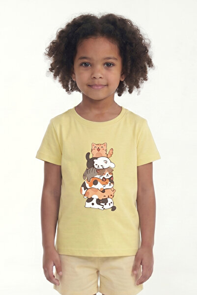 Modmey تي شيرت بناتي مطبوع بأكمام قصيرة B9