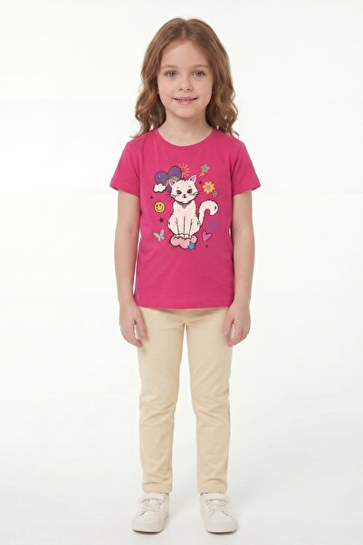 Modmey Printed Short Sleeve Girls' T-Shirt B7