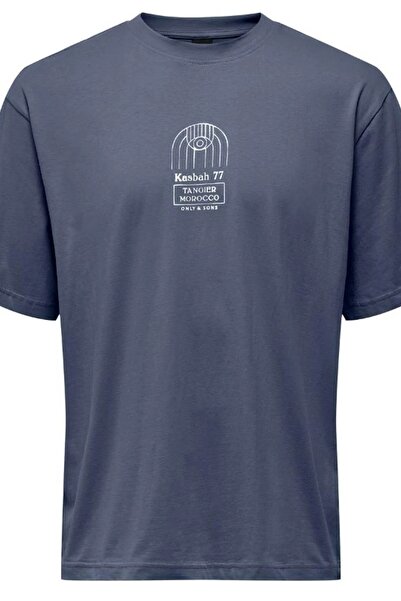 Only & Sons ONSMALIK LIFE RLX SS TEE TR Ανδρικό Μπλε Μπλουζάκι - 22039103