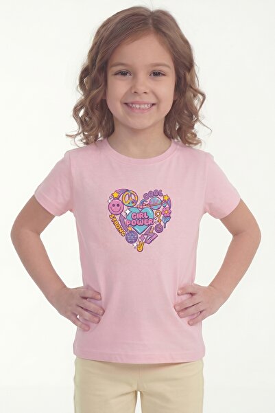 Modmey Printed Short Sleeve Girls' T-Shirt B10