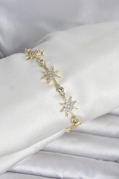 Berren Stylish Brass Gold Color Pole Star Model Women's Bracelet Teachers Mot...