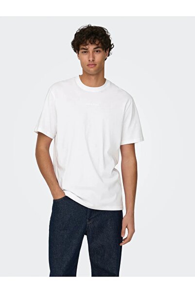 Only & Sons Ανδρικό μπλουζάκι Onslevı Life Reg Text Λευκό 22028147