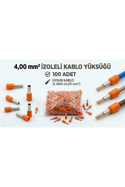 TORK 4mm İZOLELİ KABLO YÜKSÜĞÜ 100 ADET 12AWG
