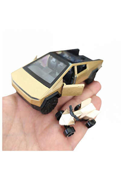 LRS STORE 12 CM Metal Tesla Cybertruck Oyuncak Araba – Çek Bırak Özellikli, K...