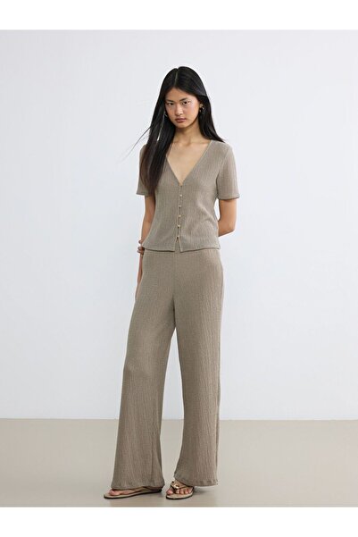 LC Waikiki Elastic Waist Textured Women's Trousers