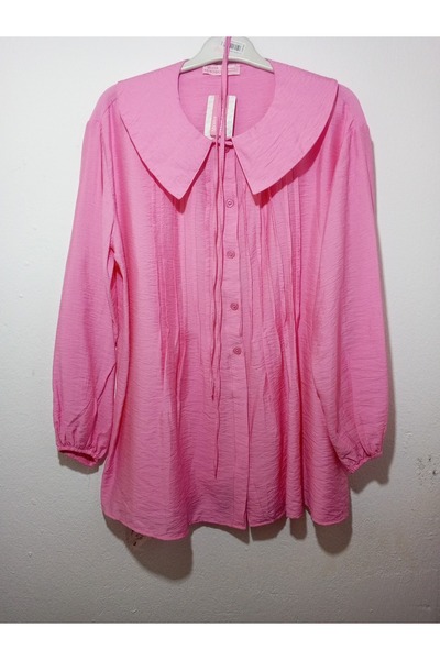 Moda New Face Pembe renkli kadın gömlek