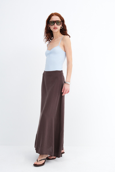 Addax Μακριά φούστα με φερμουάρ Μοντάλ E19035