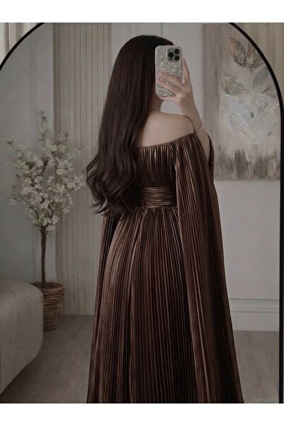 Trendyol Bodycon Slim Fit Knitwear Dress Vestito, Brown, S Donna