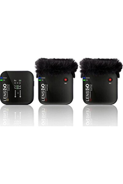 DJI Lensgo 348C Siyah 1V2 Kablosuz İkili Mikrofon Seti