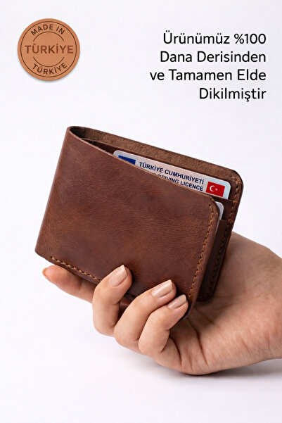 leathermood محفظة رجالية مصنوعة يدويًا من الجلد الطبيعي بنسبة 100% بتصميم إيطالي