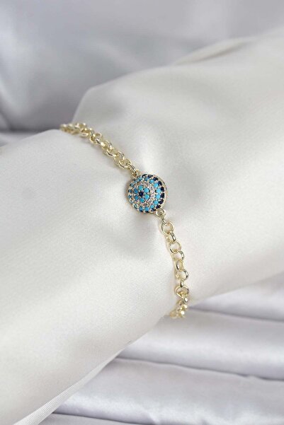 Inure Jewelry سوار نسائي من النحاس ذهبي اللون طراز نازار