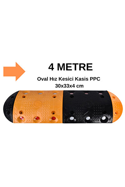 Marka Oval Hız Kesici PPC, Kapaklı Yol Kasisi Set - 5 Metre
