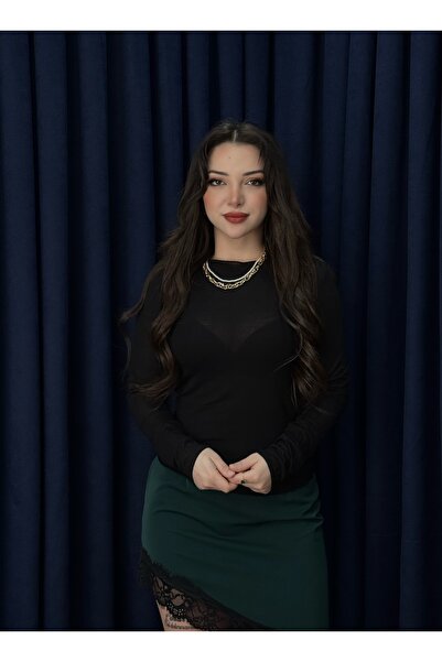 Neva Wear Bluză Milena din tul transparent cu design texturat și mâneci lungi