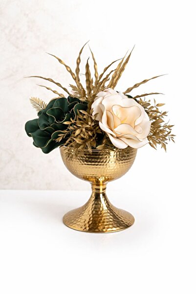 Evaart GOLD METAL SAKSI EVA ÇİÇEK ARAJMANI DEKORATİF MASAÜSTÜ ÇİÇEK EV&SALON ...