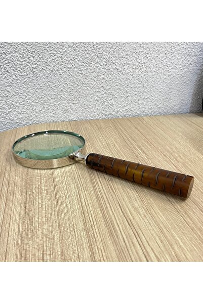 Bıyıklı Tobacco Retro Design Horn Pure Carbon Look Chrome Magnifier