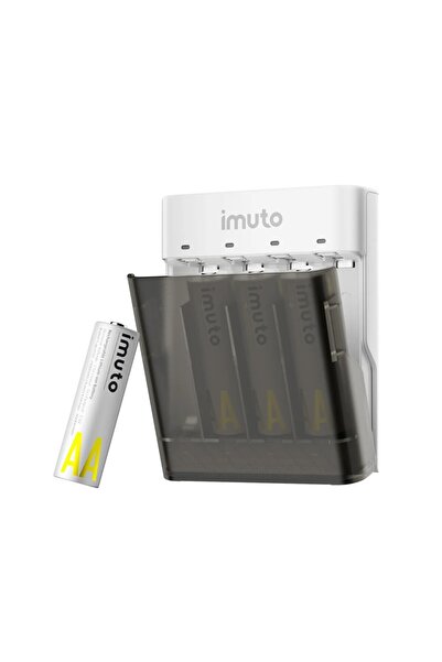 IMUTO 3600mWh AA Şarj Edilebilir Pil + Power Case Şarj Kiti (4’lü Paket)