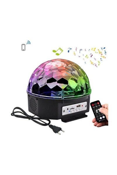 ORVİCA Disko Topu Işıklı Küre Mp3 Çalar Bluetooth Hoparlör Flash Girişli