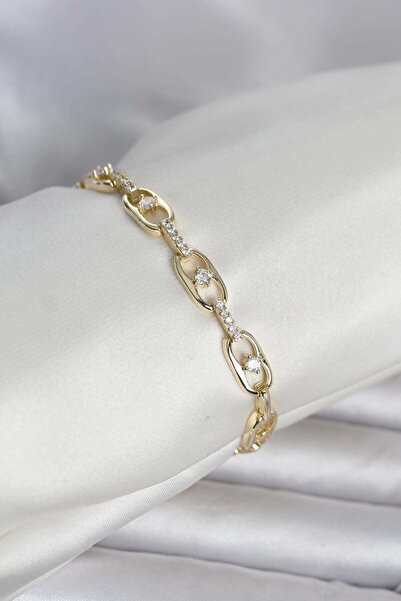 Inure Jewelry سوار نسائي من حجر الزركون الذهبي النحاسي