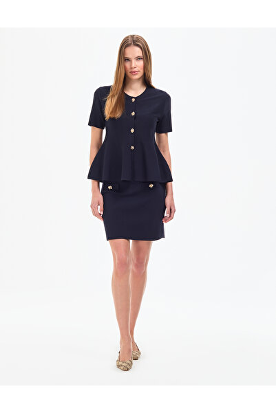 Pierre Cardin Ναυτικό μπλε πλεκτή φούστα στενής γραμμής 50324210-VR033