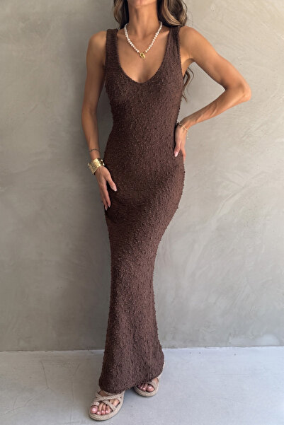 Ulino Πλεκτό φόρεμα με τιράντες και υφή