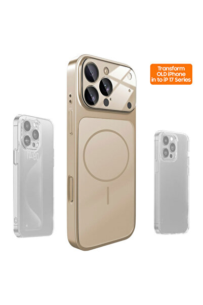 AUDIOX Θήκη MagLens για iPhone 15, SlimCase, GlassGuard, Skin S17, Titan, GOLD