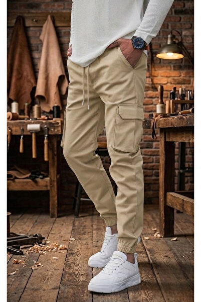 SERAZAT Ανδρικό παντελόνι Jogger από βαμβάκι υψηλής ποιότητας με ελαστική μέσ...